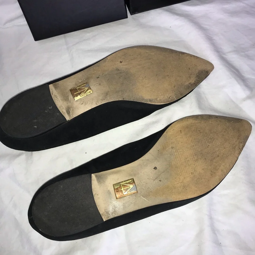 Madonna Truth or Dare Macy's Black Flats with Pointed Toe and Suede Finish